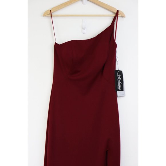 NWT La Femme 28176 One Shoulder Thigh Slit Dress 6 - Picture 4 of 8